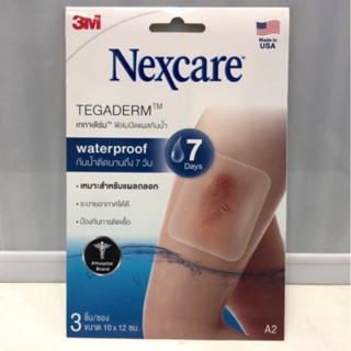 3M Tegaderm A2 ขนาดใหญ่พิเศษ 10x12 ซม. แผ่นเทปใสปิดแผลกันน้ำ ป้องกันน้ำและสิ่งสกปรกและเชื้อโรคเข้าสู่แผล ไม่อับชื้น