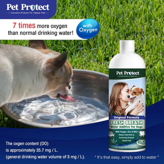 Pet Protect Water Additive Original น้ำยาดับกลิ่นปาก สูตร Original ใช้ผสมน้ำดื่ม ลดคราบหินปูน ลดกลิ่นปาก สำหรับสุนัข,แมว