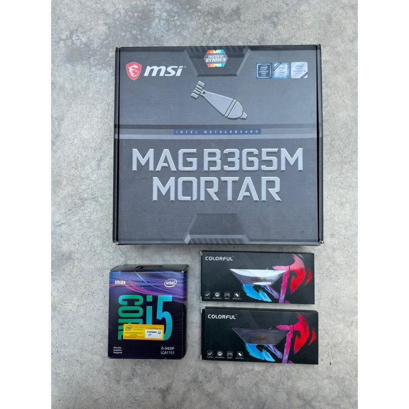 B365M MORTAR + I5 9400F + Colorful 16G/3200 (8*2) มือสอง