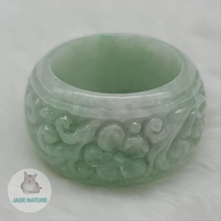 แหวนหยกพม่า หยกแท้ Jadeite Type A ไซส์  68