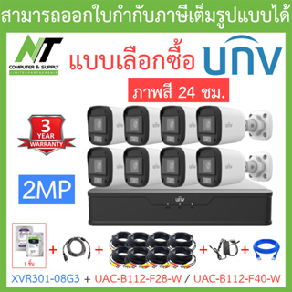 UNIVIEW ชุดกล้องวงจรปิด XVR301-08G3 + UAC-B112-F28-W / UAC-B112-F40-W จำนวน 8 ตัว + ชุดอุปกรณ์ - แบบเลือกซื้อ