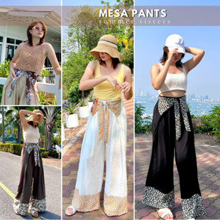 Mesa pants - กางเกงแต่งโบว์ด้านหน้า ดีเทลสวยมากก สม็อกเอวยางยืดด้านหลัง และมีซิปยาวๆสวมใส่ง่ายมาก