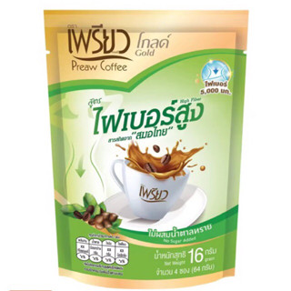 กาแฟเพรียว สูตรไฟเบอร์สูง ผสมสารสกัดสมอไทย 4ซอง/แพ็ค
