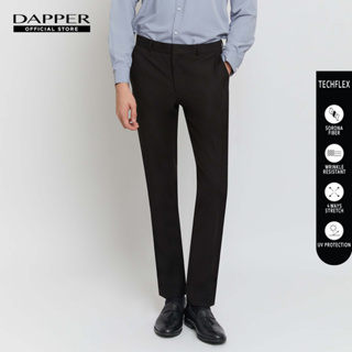 ราคาDAPPER กางเกงทำงาน ทรง Slim-Fit เนื้อผ้ายืด TECHFLEX สีดำ (TB9B1/573SR8)