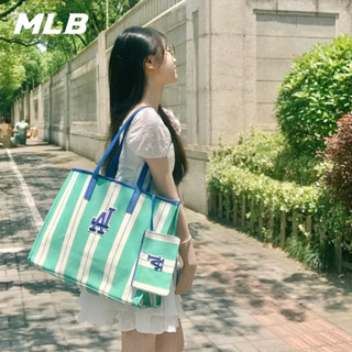 MLB NY Ethnic Stripe Jacquard Tote Bag กระเป๋าทรงโท้ทใบใหญ่พร้อมใบเล็กรุ่นใหม่ล่าสุด