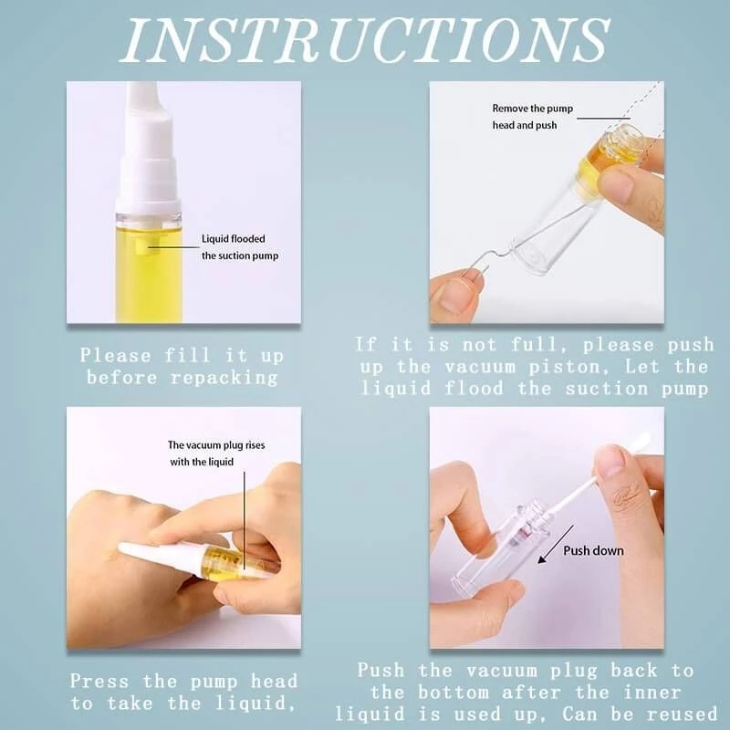 5/10/15 มล. ขวดจ่ายรองพื้น แบบใส / ขวดตัวอย่าง เอสเซนส์ เดินทาง แบบพกพา / หลอดเปล่า สูญญากาศ อายเจล ครีม - รูปที่ 6