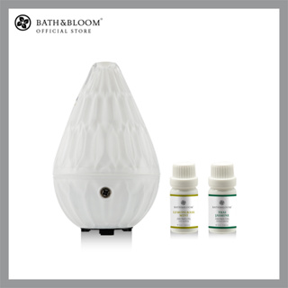 [BBLV159] BATH &amp; BLOOM THE CROWN JEWEL CRYSTALLINE SCENTED DIFFUSER-WHITE OPAL เครื่องพ่นไอน้ำอโรมา สีขาว