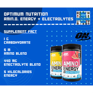 Optimum Nutrition- Amin.o. Energy + Electrolytes 30srv พร้อมส่ง !!