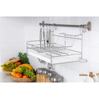 KOWA HOMEWARE KWH-DR009ชั้นวางจานแบบแขวนกับราวแขวนพร้อมถาดรองน้ำ(มีเฉพาะชั้นคว่ำจาน)สแตนเลส เกรด 304