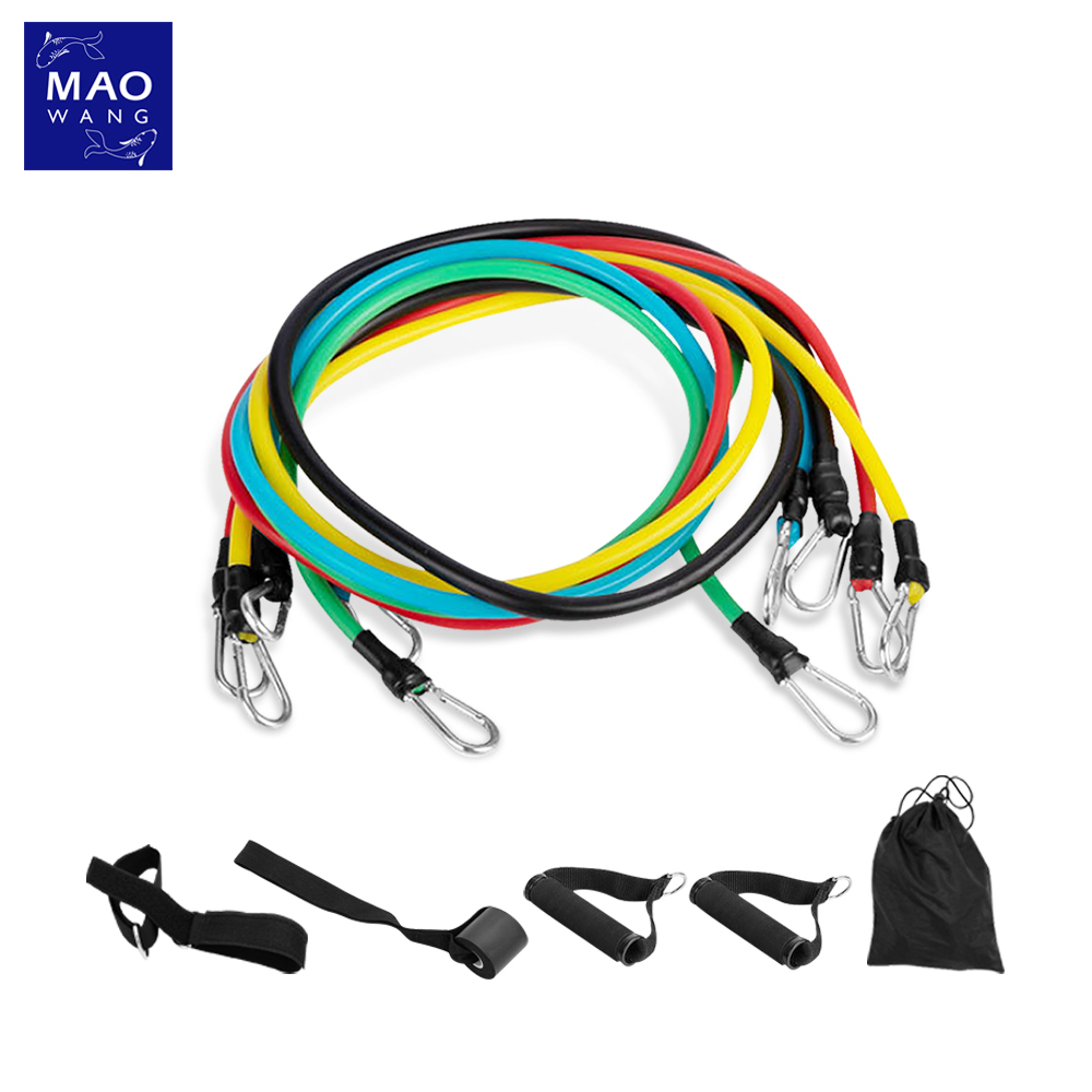 resistance band set อุปกรณ์ฟิตเนส ยางออกกำลังกาย สายแรงต้าน ครบเซ็ท 11ชิ้น
