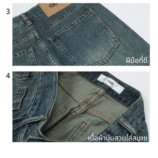 MIXSEVEN-กางเกงยีนส์ขากระบอกผู้ชาย ขากว้าง ทรงหลวม สีน้ําเงินเข้ม ทรงกระบอกไซส์ใหญ่ baggy jeans