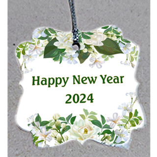 ป้ายTag Happy new year2024 ขนาด5*5cm พร้อมเชือก