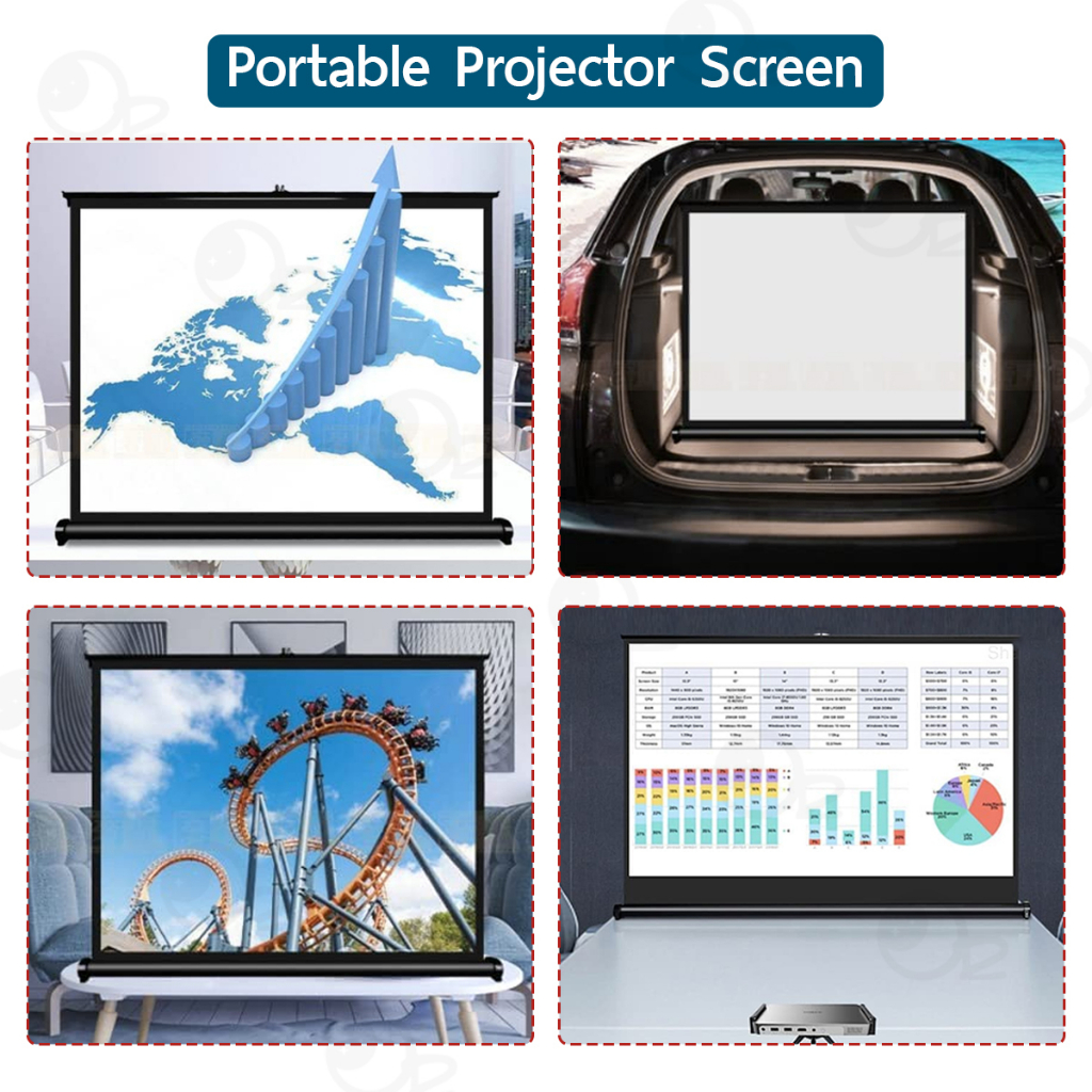 9Gadget - รับประกัน 1 ปี - จอโปรเจคเตอร์ 50 นิ้ว 16:9 ตั้งโต๊ะภาพสด โปรเจคเตอร์ จอรับภาพโปรเจคเตอร์ พกพา จอ โปรเจคเตอร์ - รูปที่ 3