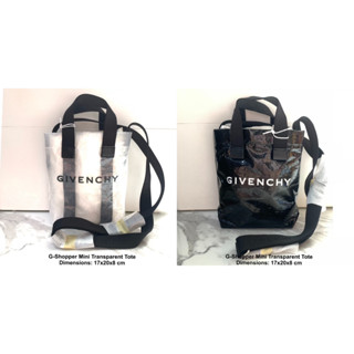 *สอบถามstockก่อนกดสั่ง Givenchy G Shopper Mini Transparent Tote กระเป๋าถือ ใส ดำ จีวองชี่ แบรนด์เนม สะพายข้าง ของแท้