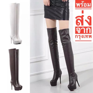 ✅ส่งเเมสได้✅ รองเท้าบูทส้นแหลม❌มีซิป❌สูง5.5นิ้ว(A4) หนังนิ่ม…