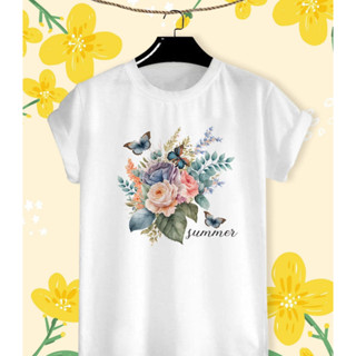 เสื้อยืดลายดอกไม้ Flower in summer