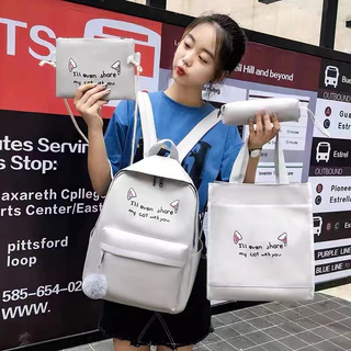 สุดคุมเช็คกระเป๋าเป้4ใบ กระเป๋าเป้สะพายหลังงานผ้า4ใบKN999(ขนาด43*30*13ชม) (2004100)