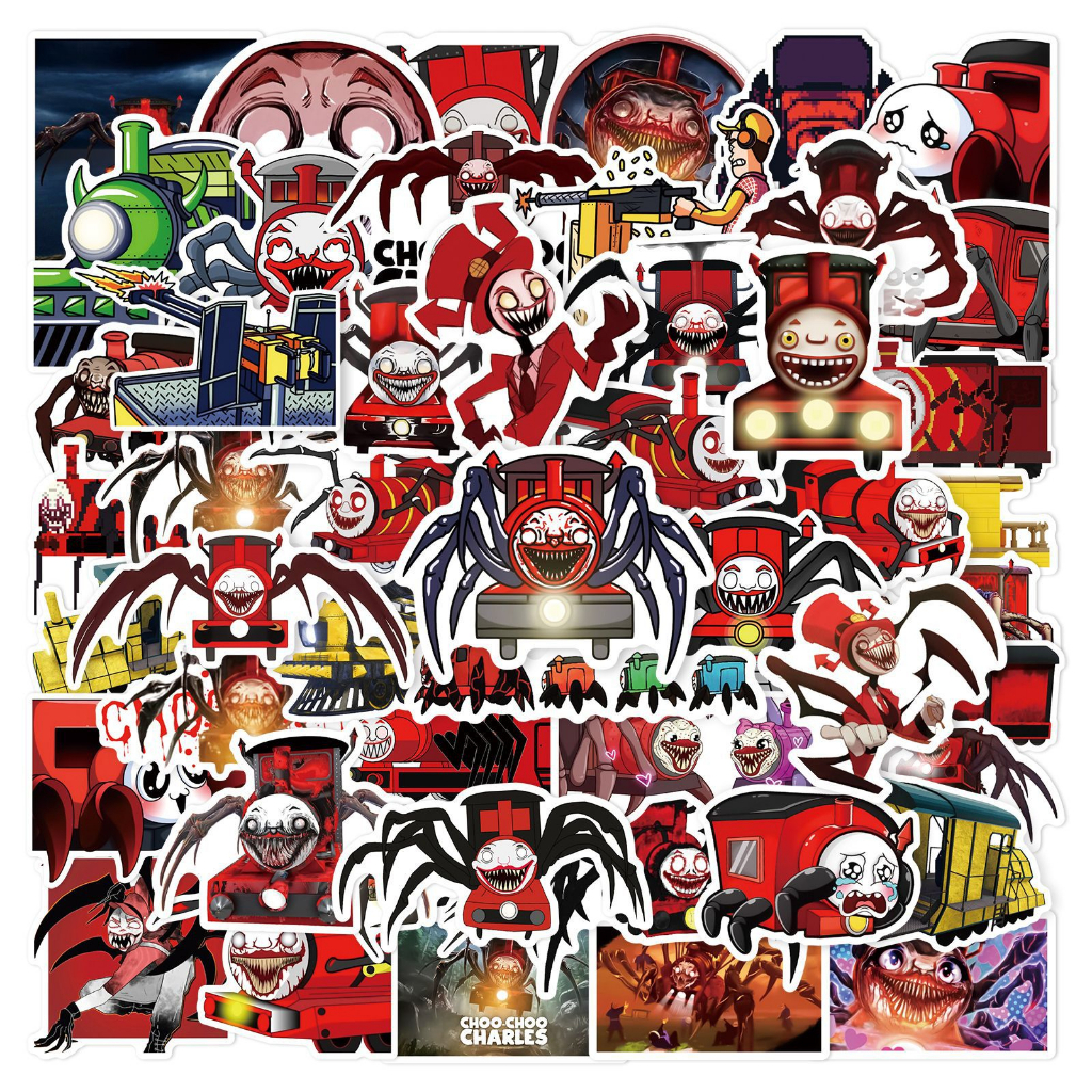พร้อมส่ง Choo-Choo Charles sticker 50ชิ้น game สติกเกอร์กันน้ำรูปแบบที่แตกต่างกัน