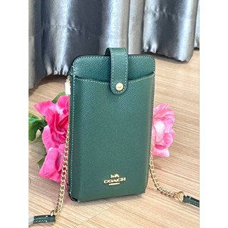 💚💕โปร New Coach phone bag ราคาโปร สีเขียว อะไหล่ทอง