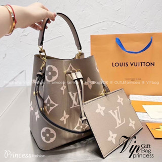 L-V Neonoe MM Monogram Flowers / L-V Bucket Bag กระเป๋าสะพายทรงบัคเก็ตใบใหญ่ โดดเด่นด้วยการตกแต่งลายพิมพ์