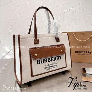 BURBERRY Leather-trimmed embroidered canvas tote / BURBERRY FRAGRANCES LARGE TOTE BAG / BURBERRY Freya Tote Bag