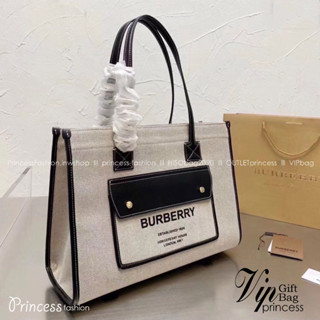 BURBERRY Leather-trimmed embroidered canvas tote / BURBERRY FRAGRANCES LARGE TOTE BAG / BURBERRY Freya Tote Bag