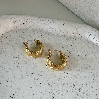 Adoreofficial.bkk | Rhombus hoop gold earring