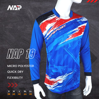 ลายใหม่ล่าสุด 03.23 !!! NAP19 เสื้อกีฬาแขนยาว ผ้าไมโคร ไซส์ S-XXL