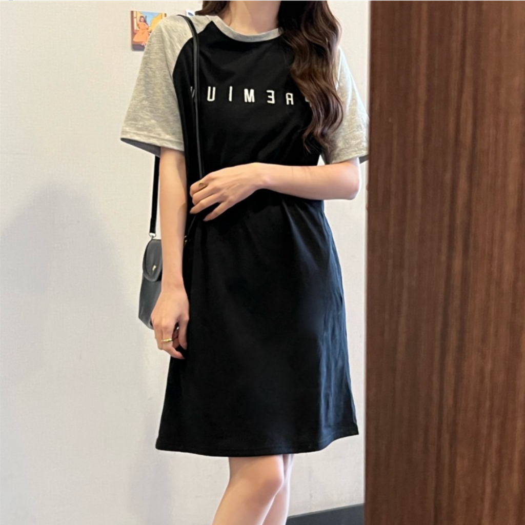 Know you เดรสทรงเอสไตล์เกาหลี ทรงหลวม ใส่เที่ยว ใส่อยุ่บ้าน ใส่ทำงาน แม่ตั้งครรภ์สามารถใส่ได้จ้า