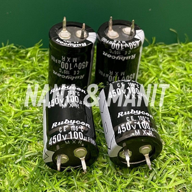 CAPACITOR 100UF 450VDC 20x30MM (แท้ใหม่)❗️พร้อมส่งในไทย🇹🇭 ราคาต่อชิ้น