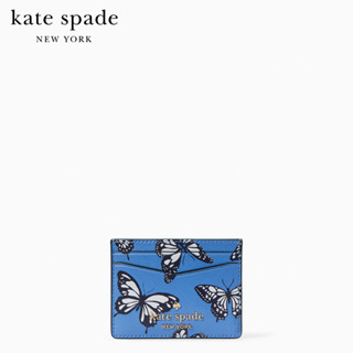 KATE SPADE NEW YORK STACI SMALL SLIM BUTTERFLY SKY CARD HOLDER KC797 กระเป๋าใส่บัตร