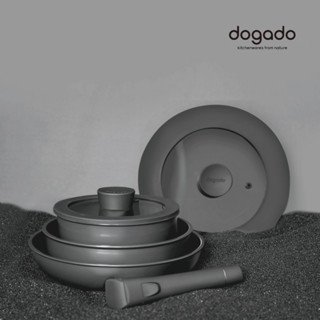 🚚 พรัอมส่ง Dogado Organic Cookware ชุดเครื่องครัวออร์แกนิก 6 ชิ้น  6P Set สี Granite Gray เคลือบเซรามิก ปลอดสารพิษ