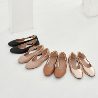 KIAH 50401 : Audrey Shoes รองเท้าบัลเลต์กึ่งแฟลตหนังแกะแท้