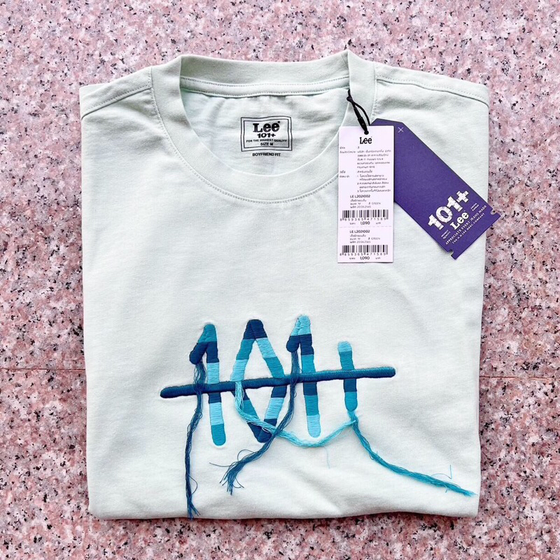 LEE 101+ เสื้อยืดสีเขียวอ่อนผู้หญิง ผ้านุ่มใส่สบาย ของแท้ 100%