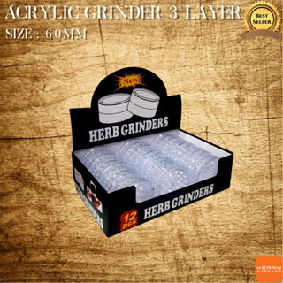 Acrylic Grinder 3 Layer Diameter 60mm Clear Box