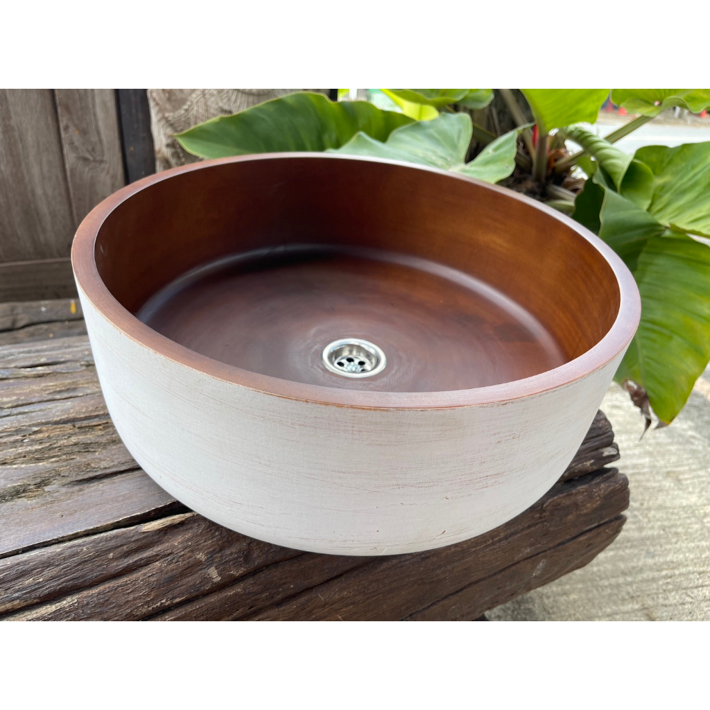 อ่างสปา 14 นิ้ว เจาะสะดืออ่าง พร้อมใช้งาน อ่างแช่เท้า อ่างไม้ อ่างไม้มะม่วง อ่างล้างหน้า อ่างสปามือ ล้างมือ - รูปที่ 7