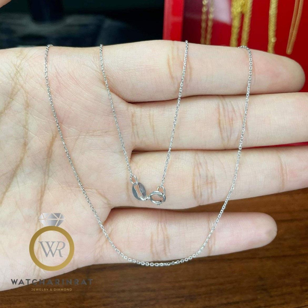 สร้อยอิตาลี ทองคำขาว 9K ลายโซ่ห่วง