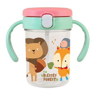 Blessed Forest ถ้วยหัดดื่ม Tritan Drinking Cup 260ml. (มี 3 สี) แถมฟรี หลอดสำรอง 1 ชิ้น และแปรงล้างหลอด