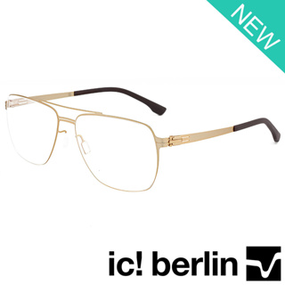 Ic Berlin แว่นตา สีทอง กรอบแว่นตา กรอบเต็ม ขาข้อต่อ วัสดุ สแตนเลส สตีล (สำหรับตัดเลนส์) Eyewear Top Glasses Frame