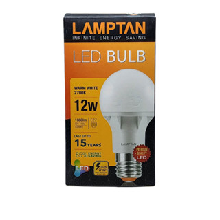 1 หลอด Lamptan LED Bulb shine E27 Warn White แสงวอร์ม 12W