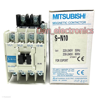 S-N10 แมกเนติก คอนแทกเตอร์(MAGNETIC CONTACTOR) 110VAC  220VAC  380VAC หน้าคอนแทค20A ยี่ห้อMITSUBISHI (ของใหม่)