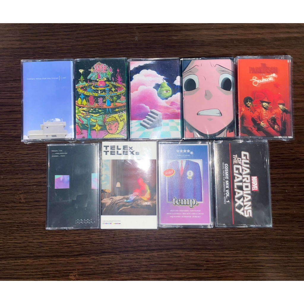 เทปเพลงไทย สากล เทปคาสเซ็ท cassette tape: Safeplanet, T_047, Temp, The parkinson, ADOY, Telex telexs, Dept