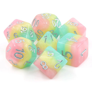 Blossom Burst Dice Set of 7 | ลูกเต๋า Dice For DnD D&amp;D MTG RPG TRPG เกมกระดาน บอร์ดเกม Game ไพ่ทาโรต์ Magic เมจิก