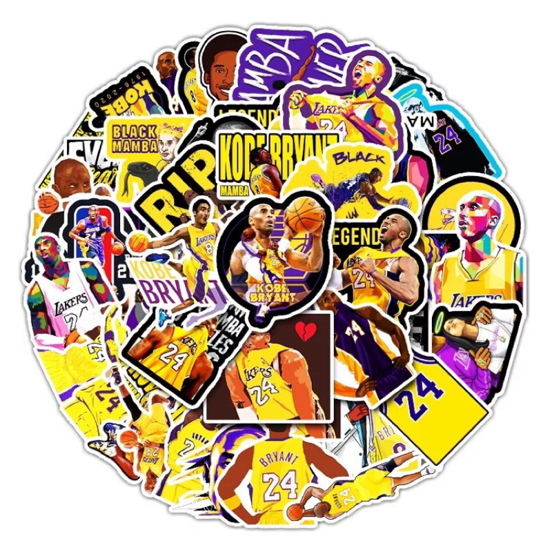 สติ๊กเกอร์ Kobe Bryant 540 โคบี ไบรอันต์ 50ชิ้น NBA La Lakers บาสเกตบอล บาส ลูกบาส เลเกอร์ เอ็นบีเอ 