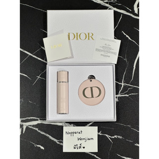 (New/แท้💯) Miss Dior Gift Set Limited🎁 เคสน้ำหอมสีชมพู กลิ่น Miss Dior Blooming Bouquet 10ml และพวงกุญแจกระจกหนังสีชมพู