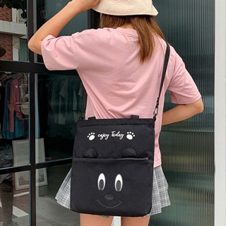 myspacefashion(MY1440)-D3กระเป๋าผ้าหน้าหมี