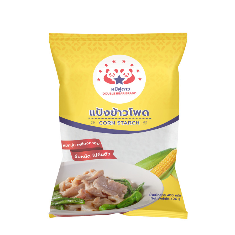 แป้งข้าวโพด ตราหมีคู่ดาว 400 กรัม Exp02/2027