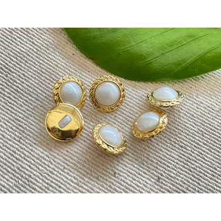 กระดุม กะดุมขอบทอง ขอบเงิน [แพ็ค:6เม็ด] พร้อมส่ง
