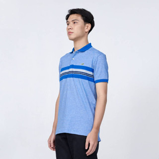 PERFORMANCE BLUE SLIM FIT STRIPE POLO SHIRT เสื้อโปโลลายริ้วสีน้ำเงินทรงสลิมฟิต