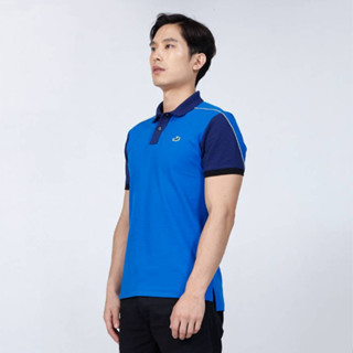 PERFORMANCE BLUE CUSTOM FIT COLOUR BLOCK POLO SHIRT เสื้อโปโลสีน้ำเงินคัลเลอร์บล็อกทรงคัสตอมฟิต